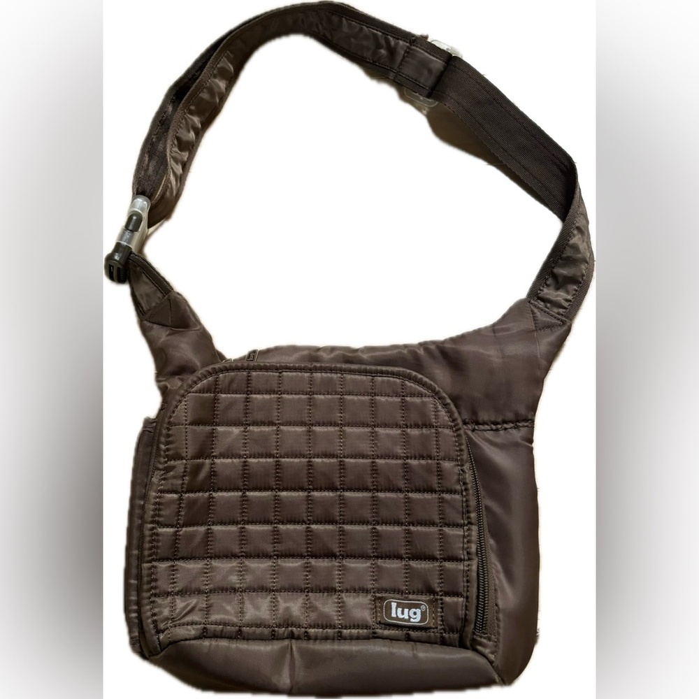 LUG Brown Quilted Sling Bag Shoulder Bag Messenger Bag